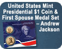 United Stateas Mint Presidential $1 Coin & First Spouse Medal Set—Andrew Jackson