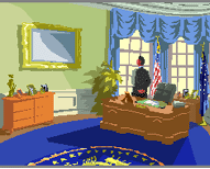 Image of the US President in the Oval Office