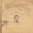 An illustrated copy of the Emancipation Proclamation.