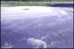 A computer simulation photo of a hurricane.