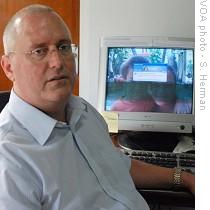 CARE's country director Nick Osborne in his office in Colombo, Sri Lanka