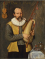 Portrait of a Musician Playing a Bagpipe