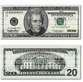The Series 1996-2001 $20 Bill