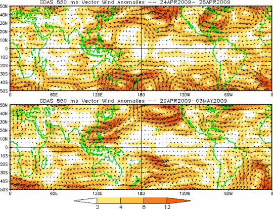 Anomalous 850 wind