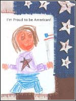 A child's illustration thanking the rescue workers in New York and the Pentagon.