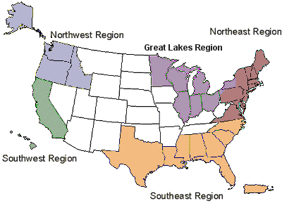 Map of DARRP regions