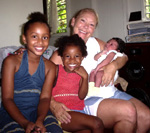 Ardella Moran with youth from St. Lucia