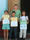 Joan Heberger with students in Honduras