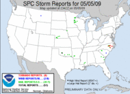 Today's storm reports