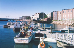 Working waterfront in the fishing community of Eastport, Maine