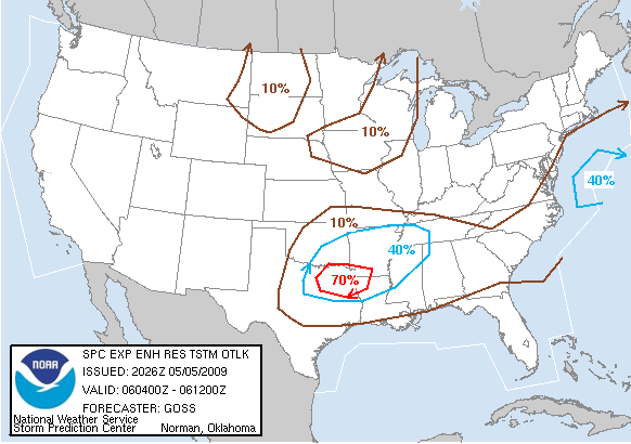 Experimental Enhanced Resolution Thunderstorm Graphic valid from 4Z to 12Z