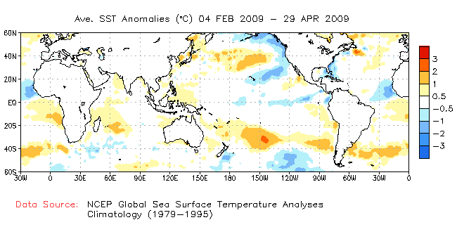 13-Weeks anomaly Sea Surface Temperature