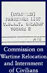 Commission on Wartime Relocation and Internment of Civilians: ARC Identifier 596243 [Passenger list of natives leaving St. Paul Island, Alaska]