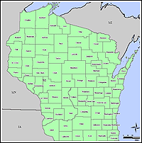 Map of Declared Counties for Emergency 3249