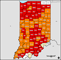 Map of Declared Counties for Disaster 1573