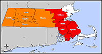 Map of Declared Counties for Disaster 1614