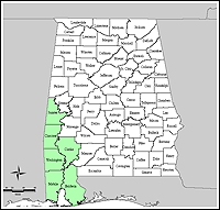 Map of Declared Counties for Emergency 3214