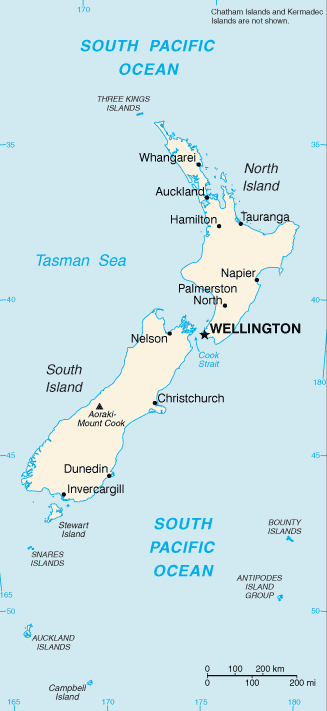 Map of New Zealand