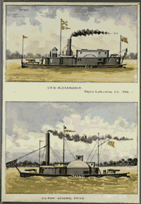 Watercolors of Civil War ironclads by Ens. D. M. N. Stouffer