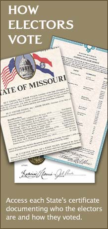 How Electors Vote, Access each State's certificate documenting who the electors are and how they voted.