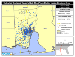 Thumbnail version of Hurricane Ivan map graphic