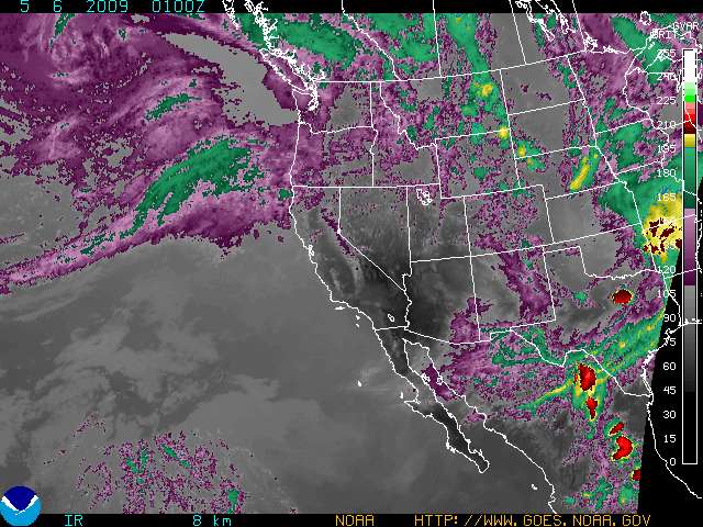 current goes west color enhanced infrared image