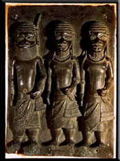 A nobleman of Benin with two attendants, 16th century
