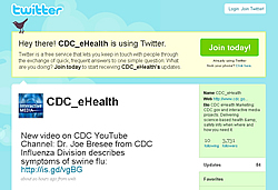 Screenshot of CDC's eHealth Twiiter page