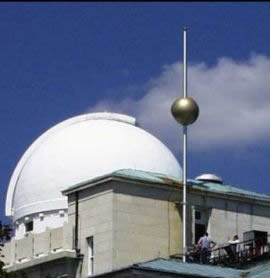 Photo: dome of US Navy Observatory, with time ball halfway down.