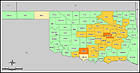 Map of Declared Counties for Disaster 1623