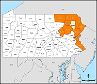 Map of Declared Counties for Disaster 1587