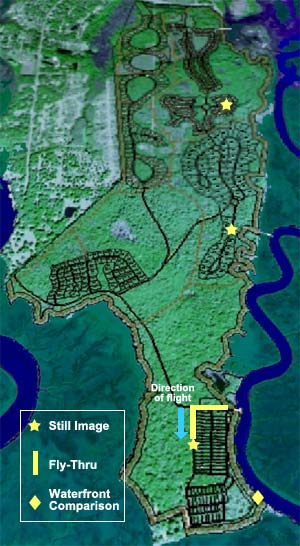 oblique view of the conservation scenario with selectable areas