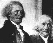 Portrait of Thomas Jefferson and Ben Franklin
