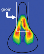 figure of groin pressure, traditional saddle