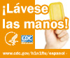 Lávese las manos con agua limpia y jabón. Para obtener más información consulte www.cdc.gov/h1n1flu/espanol/