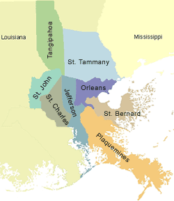 Louisiana Parish Map Panels