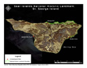 Historic Landmark boundaries and archaeological sites are overlaid on satellite imagery of St. George Island.