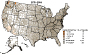 Figure 1-3a. Asbestosis: Age-adjusted death rates by county, U.S. residents age 15 and over, 1975–1984 and 1985–1994