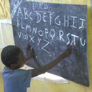Afar child in classroom