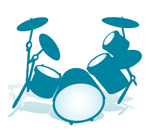Icon of a drum kit