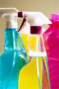 Colorful spray bottles