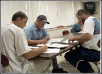 Workers Taking Test