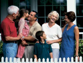 Three-generation family including grandfather, mother, and son