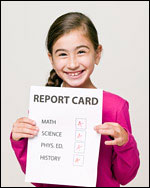 Photo: Girl with report card