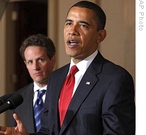 President Barack Obama and Treasury Secretary Timothy Geithner, make statements on tax reform, 04 May 2009