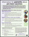 Flyer: Information for Parents about Pre-teen Vaccines (English)