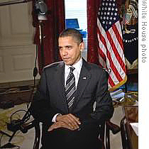 奥巴马总统录制广播讲话