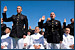 U.S. Marine Corps 2nd Lts. Kraegen Bramer and Robert Epstein take the oath of office at the 2008 United States Naval Academy commencement ceremony at Navy-Marine Corps Memorial Stadium, May 23, 2008, Annapolis, Md.