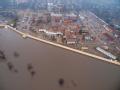 Aerial of the Red River of the North in Fargo, North Dakota