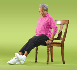 Photo of a woman doing ankle exercises